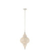 Bílé kovové závěsné světlo/lustr Oriental drop - Ø 31*133 cm