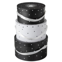 Sada 3papírových kulatých boxů Panda  - Ø32*18cm