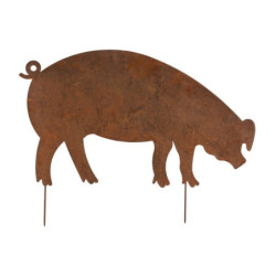 Kovový zahradní zápich Prasátko L - 70*0,5*54 cm