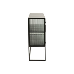 Černá kovová komoda s prosklenými dvířky Franco - 120*35*90 cm