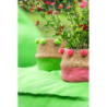 2ks Cementový květináč Pompom modrá,zelená S- 15*15*10 cm