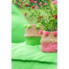 2ks Cementový květináč Pompom modrá,zelená S- 15*15*10 cm