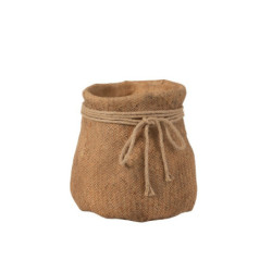 Cementový hnědý  květináč  L imitace juty  - 29* 27,5*28 cm