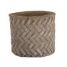Taupe cementový květináč - design tkaného květináče  M - Ø 16,5*15 cm