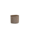 Hnědý cementový květináč Taupe -imitace tkaného květináče  L - Ø  19,5*17,5 cm
