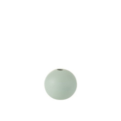 Zelenkavá keramická kulatá váza Pastel Green S - 12,3*12,3*11,5 cm