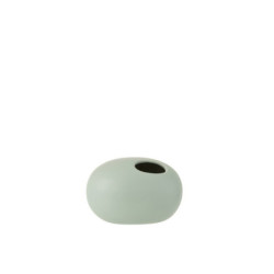 Světle zelená keramická oválná váza Pastel Green S - 16*10*10,6 cm