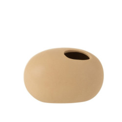 Béžová keramická oválná váza Matt Beige - 16*10*10 cm