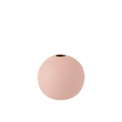 Světle růžová keramická kulatá váza Matt Pink M - 18,3*18,3*18 cm