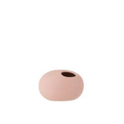Světle růžová keramická oválná váza Matt Pink S - 16*10*11 cm