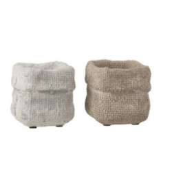 Sada 2 betonových květináčů Ciment – 8* 8*7,5 cm