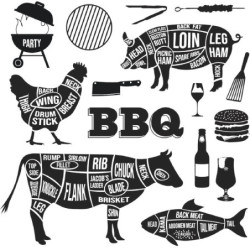 Balení bílých papírových ubrousků se zvířaty BBQ -20 ks - 13*3*13 cm