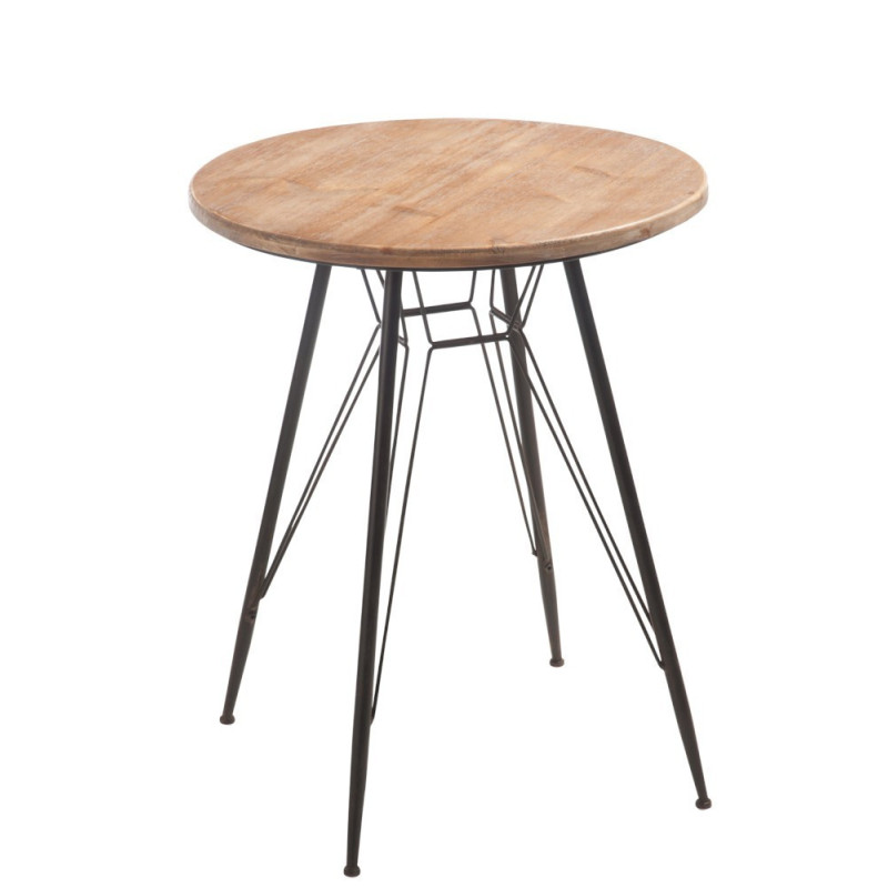 Dřevěný kovový stolek Bistro - Ø 64,5 * 75,5cm