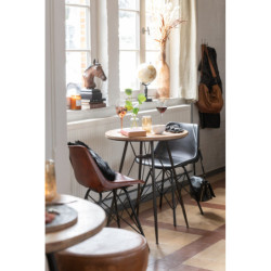 Dřevěný kovový stolek Bistro - Ø 64,5 * 75,5cm