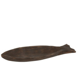 Tmavě hnědá mísa ve tvaru ryby Gwann  - 62*25*6 cm