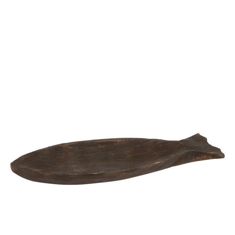 Tmavě hnědá mísa ve tvaru ryby Gwann  - 62*25*6 cm