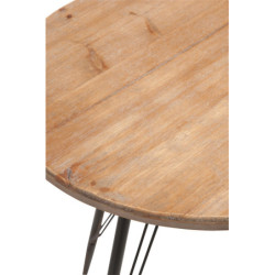 Dřevěný kovový stolek Bistro - Ø 64,5 * 75,5cm