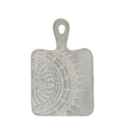 Šedé servírovací prkénko s malovaným ornamentem - 16*1,6*25 cm