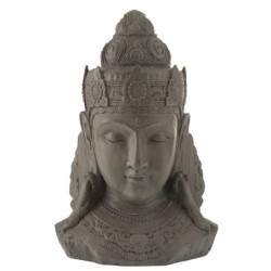 Šedá dekorativní soška hlavy Buddha L - 57*40*85 cm