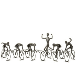 6 ks kovových dekorativních sošek cyklistů závodníků - 21,5*8*18,5 cm