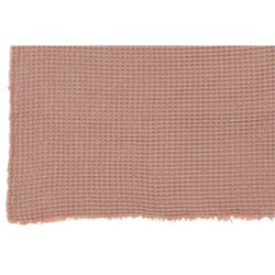 Růžový bavlněný vaflový pléd Waffle - 130*170 cm