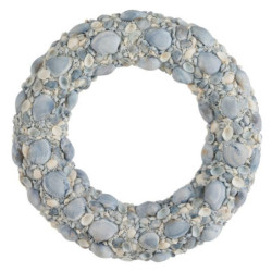 Modrý věnec z mušliček a korálků Couronne L - Ø 50*7cm