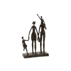 Hnědá soška Family Time - 11*22*38 cm