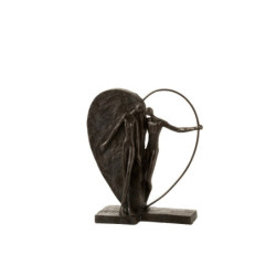 Hnědá dekorativní soška Couple in hearth - 10*29*31 cm