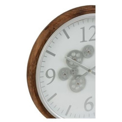 Nástěnné hodiny s dřevěným rámem a ozubenými kolečky Laudine S - Ø 52*7 cm