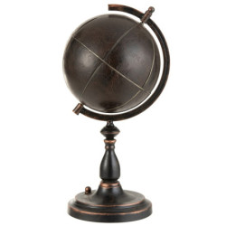 Hnědý kovový glóbus Engra - Ø 32*66 cm