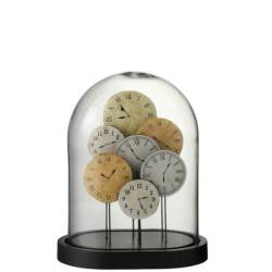 Skleněné dekorativní těžítko s hodinami S - 22*15,8*28,5 cm