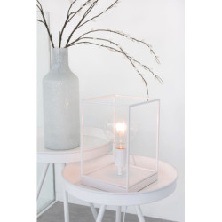 Stolní lampa z bílého kovového rámu Tilde S - Ø 20,5*30,5 cm