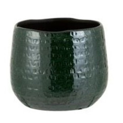 Tmavě zelený vzorovaný obal na květináč Seraphine M - 18*18*18,5 cm