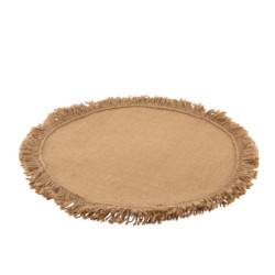Jutové prostírání s třásněmi -  Ø 43 cm