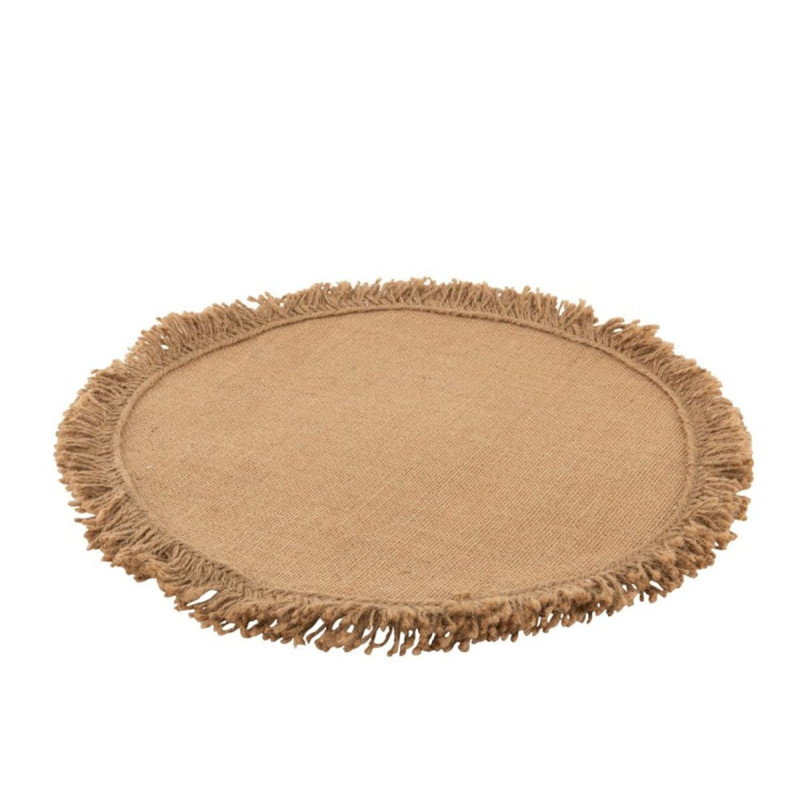 Jutové prostírání s třásněmi -  Ø 43 cm