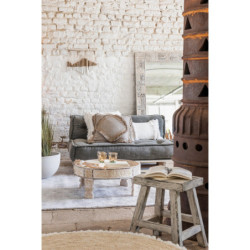 Bílé nástěnné zrcadlo z recyklovaného dřeva Adelais - 90*5*150 cm
