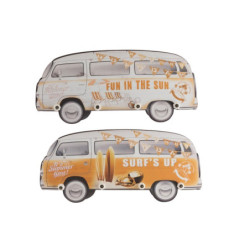 Set 2 nástěnných dřevěných věšáků Minibus - 32,5*75*5 cm