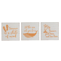 Set 3ks nástěnných dekoračních cedulí Summer - 25*25*1 cm