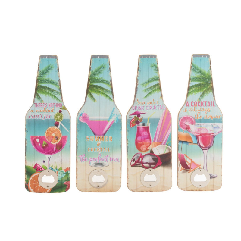 Set 4ks nástěnných otvíráků Coctail - 10*30*1 cm