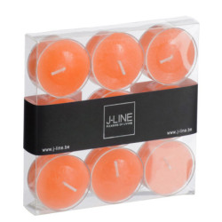 Box 9ks svíček v lososové barvě  Salmon - 12*12*2 cm