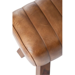 Hnědá kožená lavice v podobě gymnastické Cognac - 91*36*48 cm