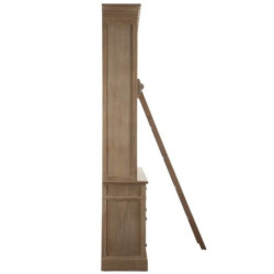 Hnědá dřevěná knihovna s policemi a žebříkem Jemmy - 200*41*232cm