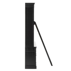 Černá dřevěná knihovna s policemi a žebříkem Jemmy - 200*41*232cm