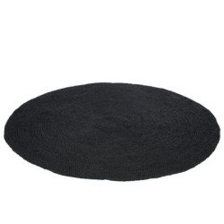 Jutový černý koberec Blackin - Ø 150 cm