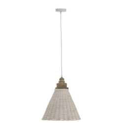 Bílé ratanové kónické závěsné světlo Iconic - Ø 35*42/112 cm