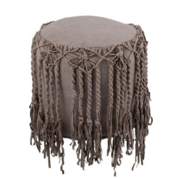 Bavlněný puf Macrame taupe - Ø 45*45cm