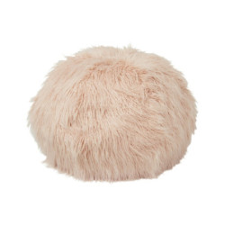 Růžový chlupatý pouf  Yetty - Ø 55*55 cm