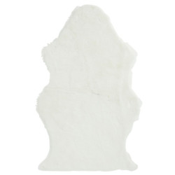 Bílá chlupatá umělá kožešina Pelt - 95*60 cm