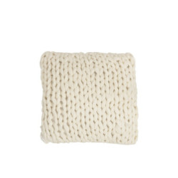 Pletený krémový polštář Tricot white - 40*40 cm