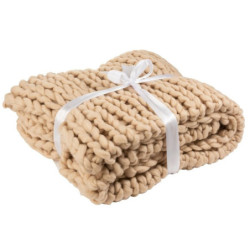 Pletený přírodní pléd Tricot crema - 152*127 cm